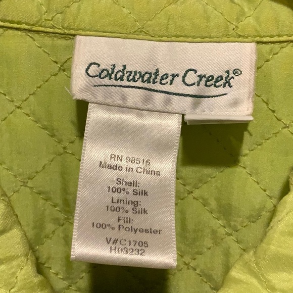 Coldwater Creek Women's lime green quilt jacket size M - Picture 4 of 5